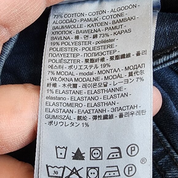 Levi's 711 Ripped Skinny Dark Wash Jeans Size 27 - Picture 8 of 16